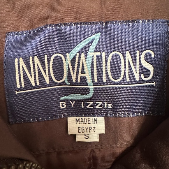 Innovations by IZZI Brown Quilted Embroidered Jacket Coat Size Small - Picture 15 of 16
